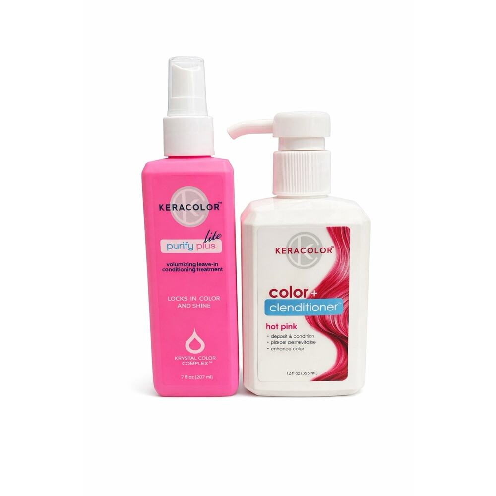 Keracolor Purify Plus Lite 7oz + Hot Pink Clenditioner 12oz Set